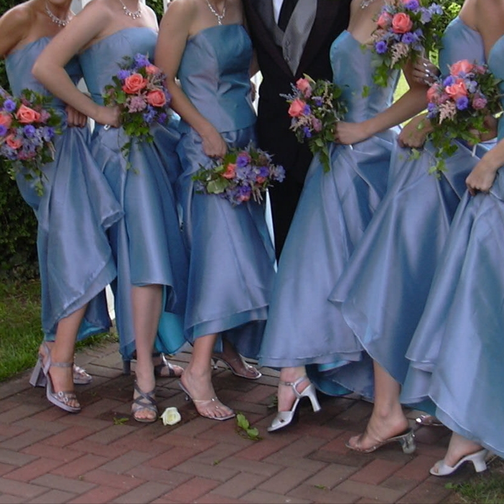 Elegant Blue Strapless Dress